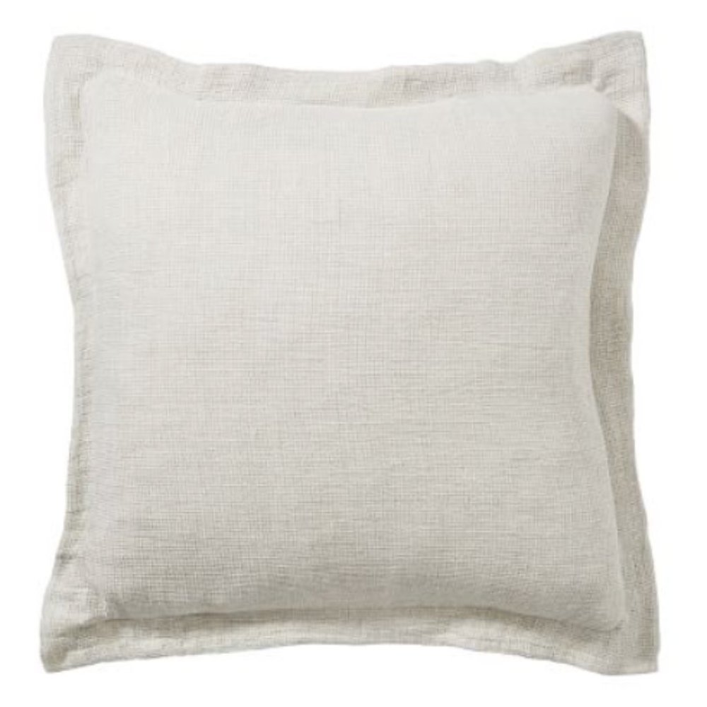 NWT Pottery Barn Belgian Flax Linen Waffle Euro Shams (Set of Two)